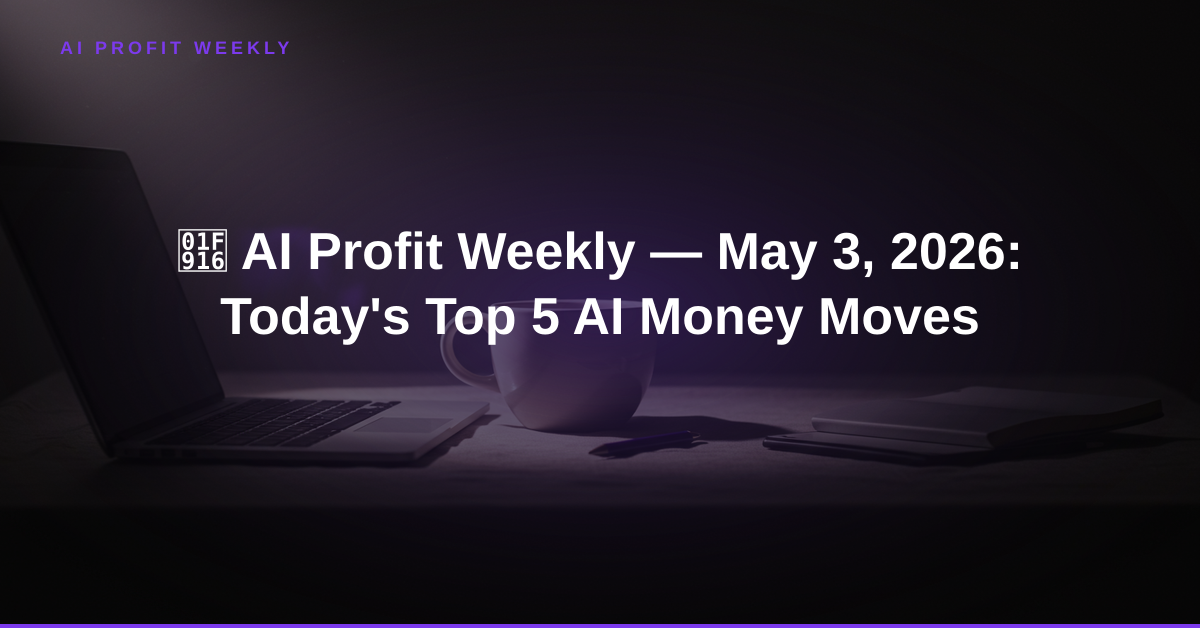 🤖 AI Profit Weekly — May 3, 2026: Today's Top 5 AI Money Moves