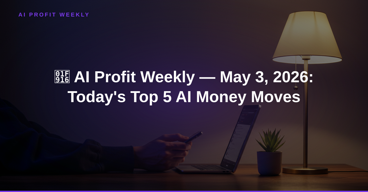🤖 AI Profit Weekly — May 3, 2026: Today's Top 5 AI Money Moves